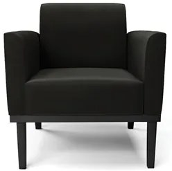 Sofá Namoradeira e 1 Poltrona Base Madeira Preto Maressa Suede Preto -