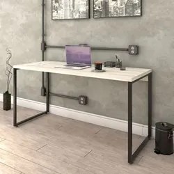 Mesa de Escritório Office 150cm Estilo Industrial Prisma C08 Snow - Mp