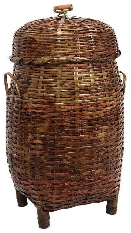 Cesto Escuro P/ Objetos em Bambu 80cm