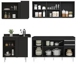 Armário de Cozinha Modulado de Canto Direito 4 Peças CP40 Balcão sem T