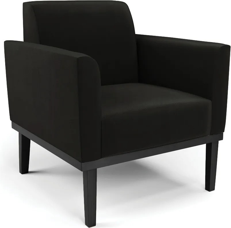 Poltrona Decorativa Isabella Pés Fixo em Madeira Preto Suede Preto G19 - Gran Belo