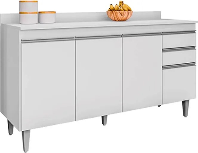 Conjunto Balcão de Cozinha com Tampo Dodoma MDP/BP Branco G96 - Gran Belo