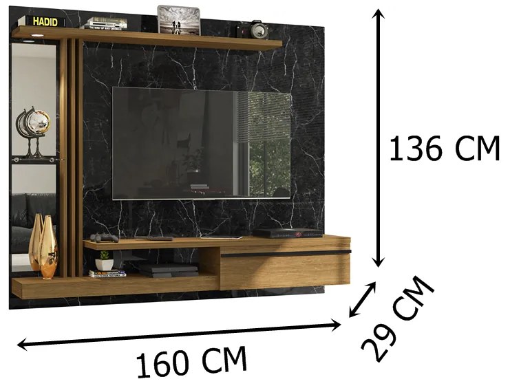 Painel Denver Nero/Cinamomo – Bechara Móveis