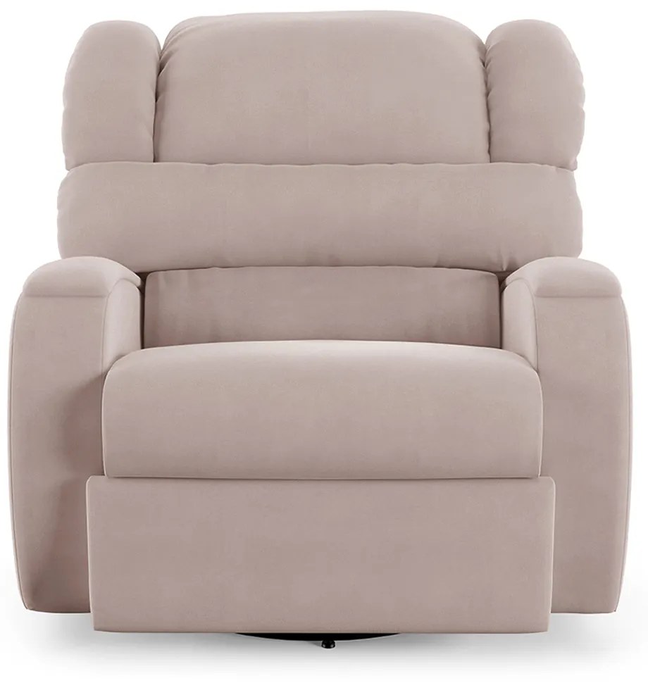 Poltrona do Papai Sala de Cinema Reclinável Kylie Glider Manual Giratória USB Veludo Rosê G23