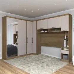 Guarda Roupa Casal Modulado Espelho CP06 Delphi Avelã/Cinnamon L01 - M