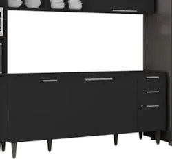 Armário de Cozinha CP04 Para Pia 180cm Pérola Z34 Preto     - Mpozenat