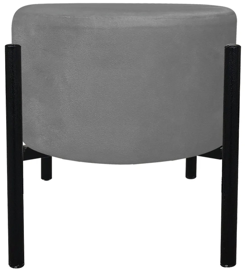Kit 2 Puffs Iron Suede Base Preto Palito - Grafite