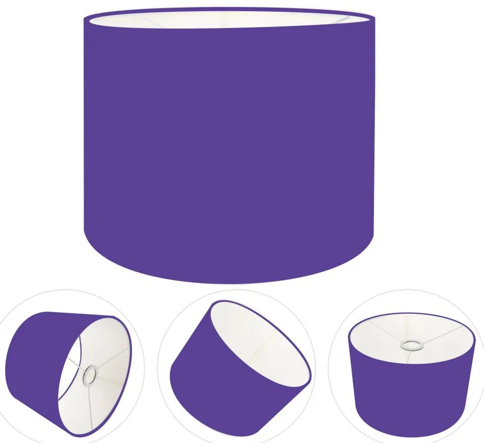 Cúpula Abajur Cilíndrica Cp-8013 Ø30x30cm Roxo