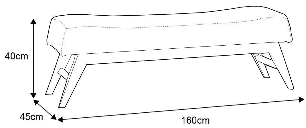 Recamier Decorativo 160cm Lionel Linho Pés Madeira Cinza/Natural G62 - Gran Belo