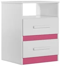 Kit 2 Mesas de Cabeceira 2 Gavetas Apolo Branco/Rosa/Azul/Lilás - Mova