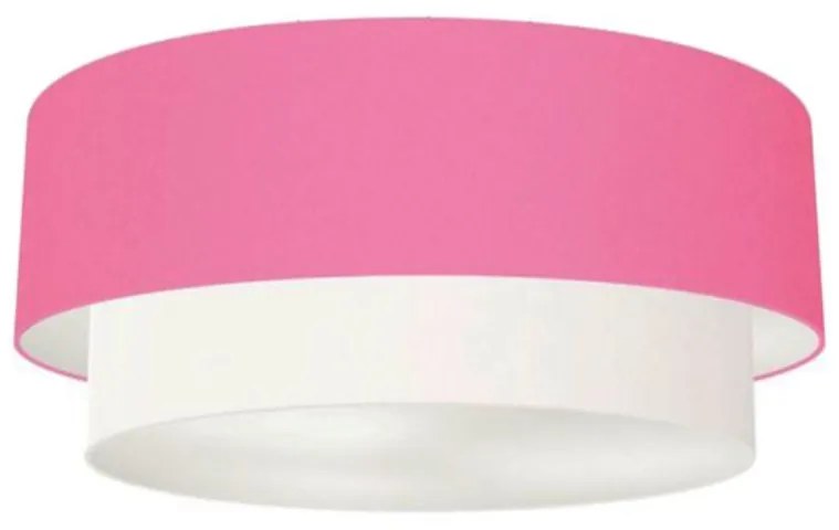 Plafon Para Quarto Cilíndrico SQ-3021 Cúpula Cor Rosa Bebê Branco