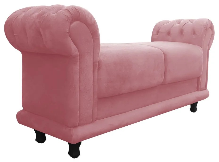 Recamier Barcelona Namoradeira Calçadeira Suede D'Rossi - Rose