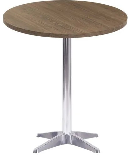 Mesa Nebraska 60 cm Tampo Imbuia Redondo Base em Aluminio  - 37667 Sun House