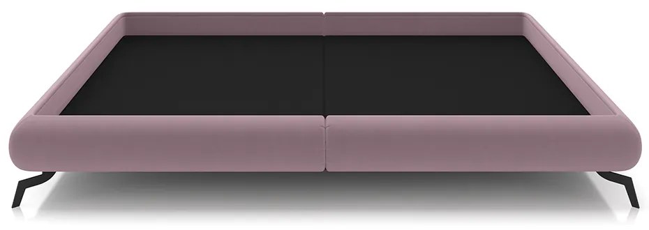 Cama King Size Avulsa Bezos Madeira Imunizada Pés em Aço Revestimento Veludo Rosê G91 - Gran Belo