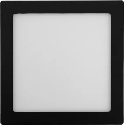 Plafon Led De Sobrepor Quadrado Preto 18W Moldura - LED BRANCO FRIO (6000K)