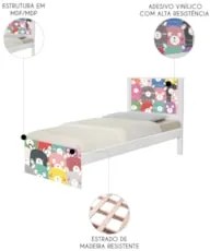 Cama Solteiro Infantil Para Colchão 188x88cm Ursinhos K06 - Mpozenato