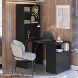 Mesa Escrivaninha Bancada de Estudos Para Quarto Salt Preto Z06 - Mpoz