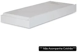 Cama Auxiliar Solteiro Branco - Santos Andirá