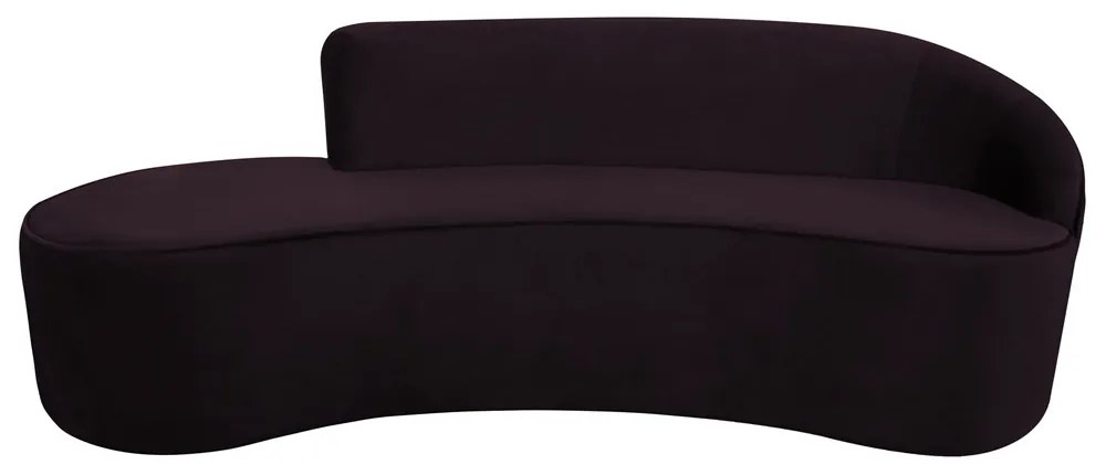 Sofá 3 Lugares Eros D07 Curvo 210cm Braço Direito Veludo Roxo - D'Rossi