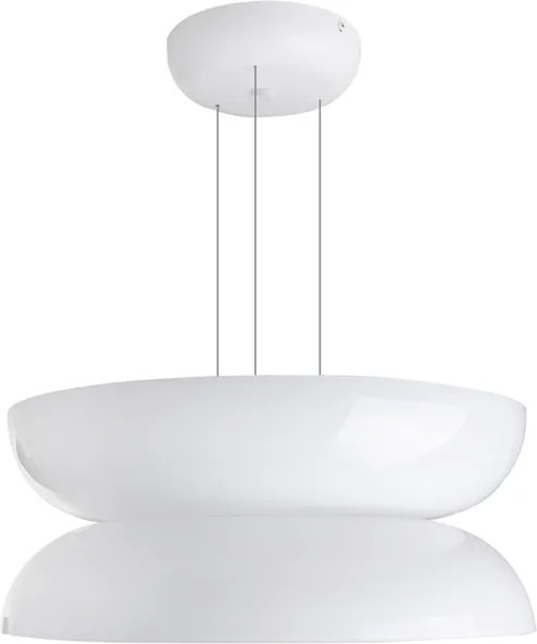 Pendente Led Metal Branco E Vidro Opalino 10W 3000K Gamela