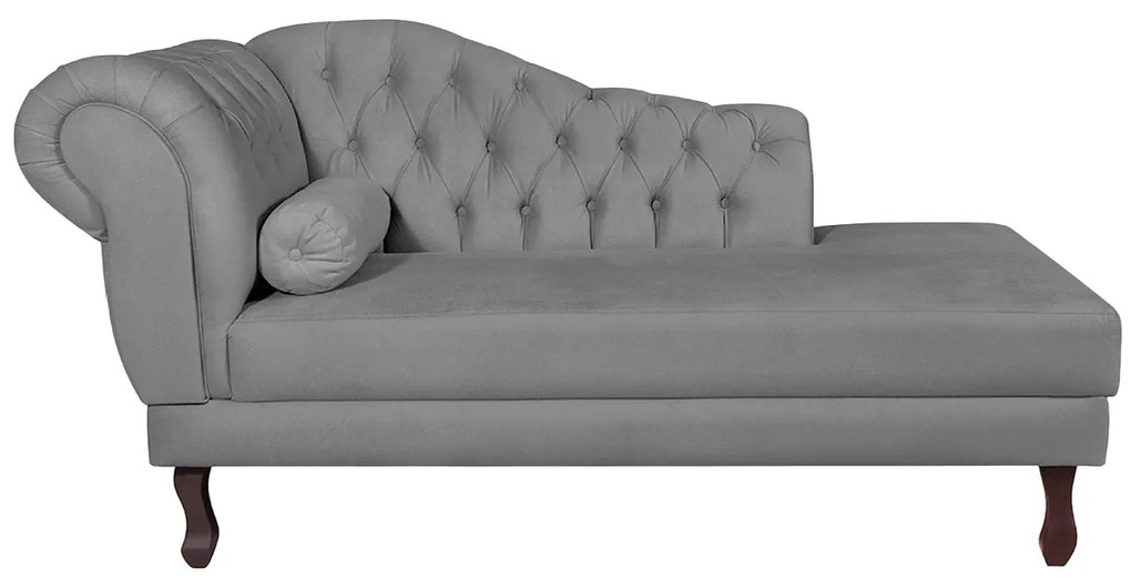 Recamier Diana 140cm Lado Direito Suede Cinza - ADJ Decor
