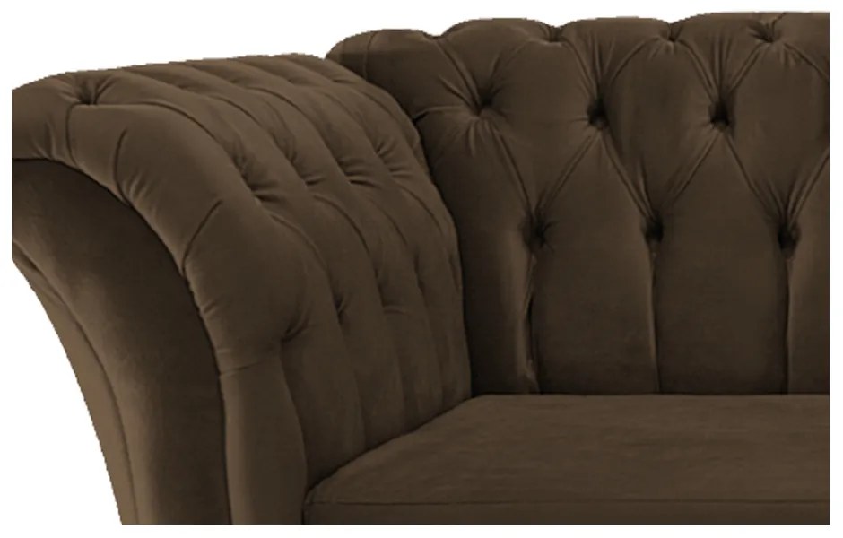 Poltrona Decorativa Chesterfield Sofia Suede Marrom - ADJ Decor