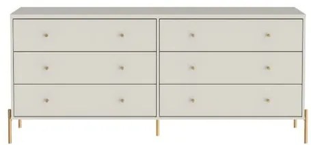 Cômoda Jasper Off White Fosco Base Dourado 1,80 MT - 69756 Sun House