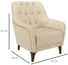 Kit 2 Poltronas Decorativas para Sala com Capitonê Pietà Z32 Linho Cha