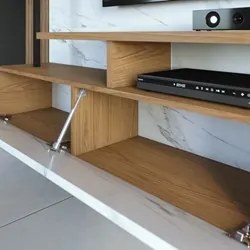 Painel para TV 58 Pol com Bancada Goiás C05 Calacatta/Freijó/Branco Ne