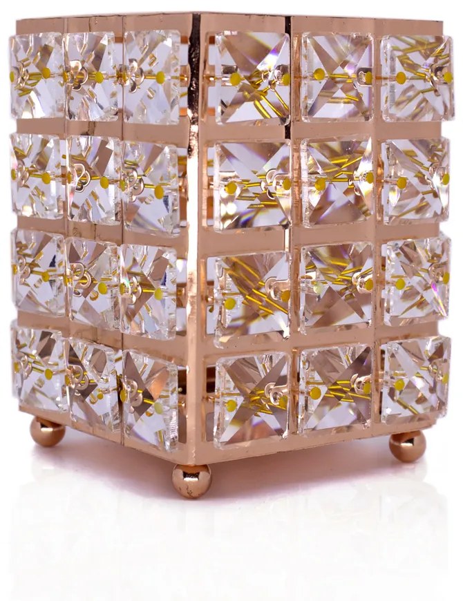 Porta Objeto Decorativo Dourado de Cobre 12x09x09 indo Decorar - D'Rossi