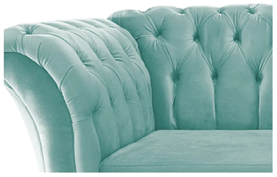 Poltrona Decorativa Chesterfield Sofia Suede Azul Tiffany - ADJ Decor
