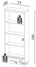 Estante Livreiro Alta 100% MDF Estilo Industrial 1 Gaveta C57 Freijó -