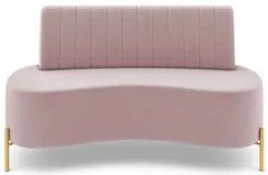 Sofá 2 Lugares 135cm Pés Aço Dourado Tamar Veludo Rosê Z08 - Mpozenat