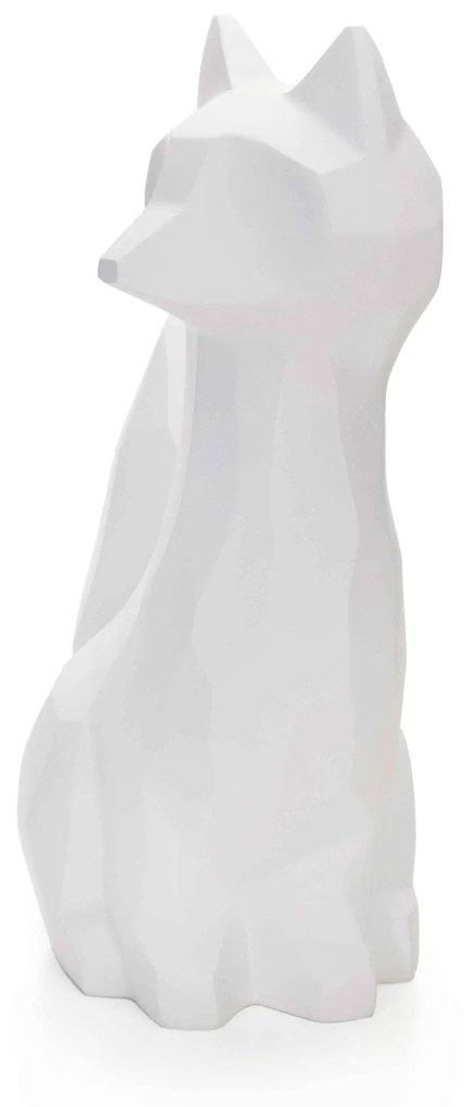 Escultura Decorativa Raposa Em Resina Branco Mate 25x16 Cm - D'Rossi
