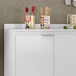 Tampo Para Balcão de Cozinha 148cm MDP Z34 Branco           - Mpozenat