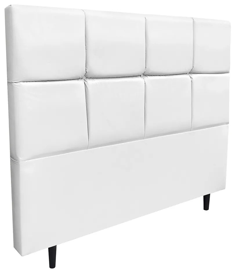 Cabeceira Roma para Cama Box Casal 140 cm Corino I02 - D'Rossi - Branco