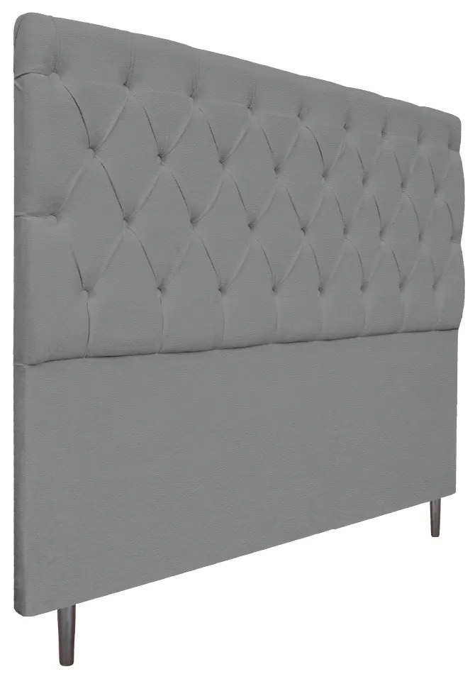 Cabeceira Estofada Liverpool 140 cm Casal Corano Cinza - ADJ Decor