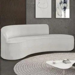 Sofá 4 Lugares Para Sala 220cm Orgânico Wendi Boucle Cinza I01 - Mpoz