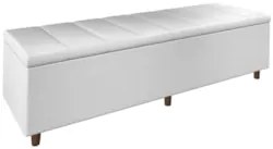 Recamier Baú Estofado King 193cm Horus Sintético Branco Z04 - Mpozenat