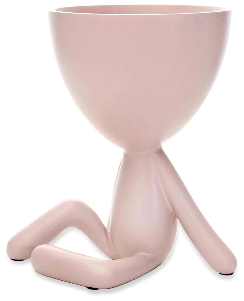 Vaso Decorativo Bob Robert Plant em Poliresina Rosa 14,5x11x12 cm - D'Rossi