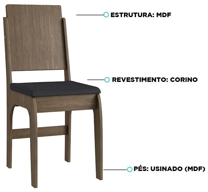 Conjunto 2 Cadeiras Em Mdf Tecido Corino 916 - Ameixa Negra