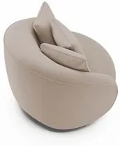 Kit 2 Poltronas Decorativa Giratória para Sala Kaly M22 Veludo Bege -