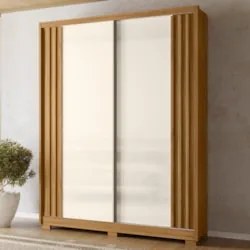 Guarda Roupa Solteiro 175cm 2 Portas Florença Z17 Freijó/Off - Mpozena