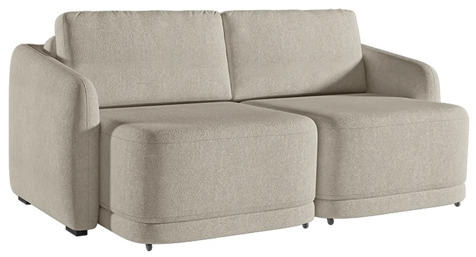 Sofá Cama Modulado Retrátil e Reclinável Decorativo Varsóvia 236cm Bouclê Bege G33 - Gran Belo