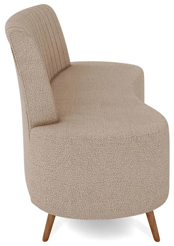 Sofá 2 Lugares Living 135cm Pé Palito Maraú Bouclê K01 - D'Rossi - Creme