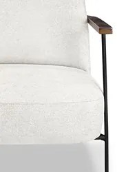 Poltrona para Sala Pés Metálicos Ellen S06 Boucle Branco - Mpozenato