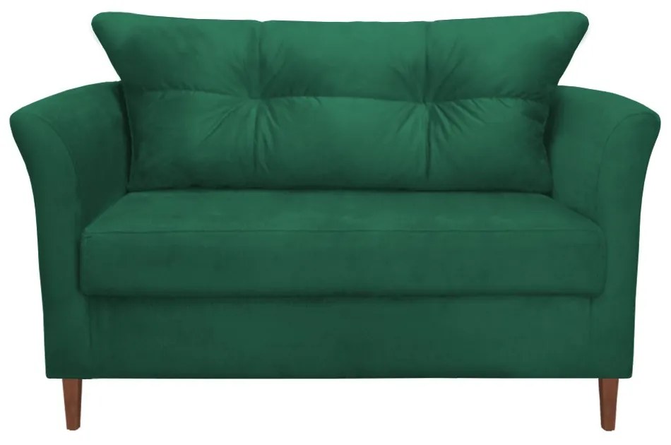 Namoradeira Ibis Decorativa 2 Lugares 1,35 m Recepção Quarto Sala Suede Verde Bandeira