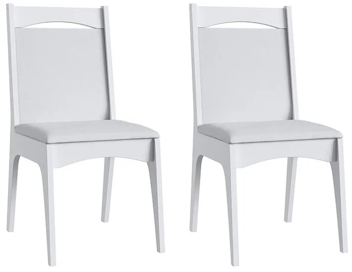 Conjunto Completo Jantar Cozinha Mesa Elástica 6 Cadeiras - Branco