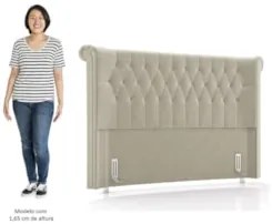 Cabeceira Cama Box Solteiro 98cm Dust Z37 Veludo Bege - Mpozenato