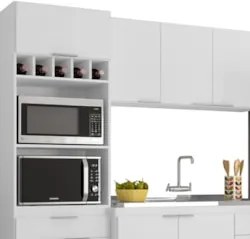 Armário de Cozinha CP04 Com Pia 120cm Pérola Z34 Branco     - Mpozenat